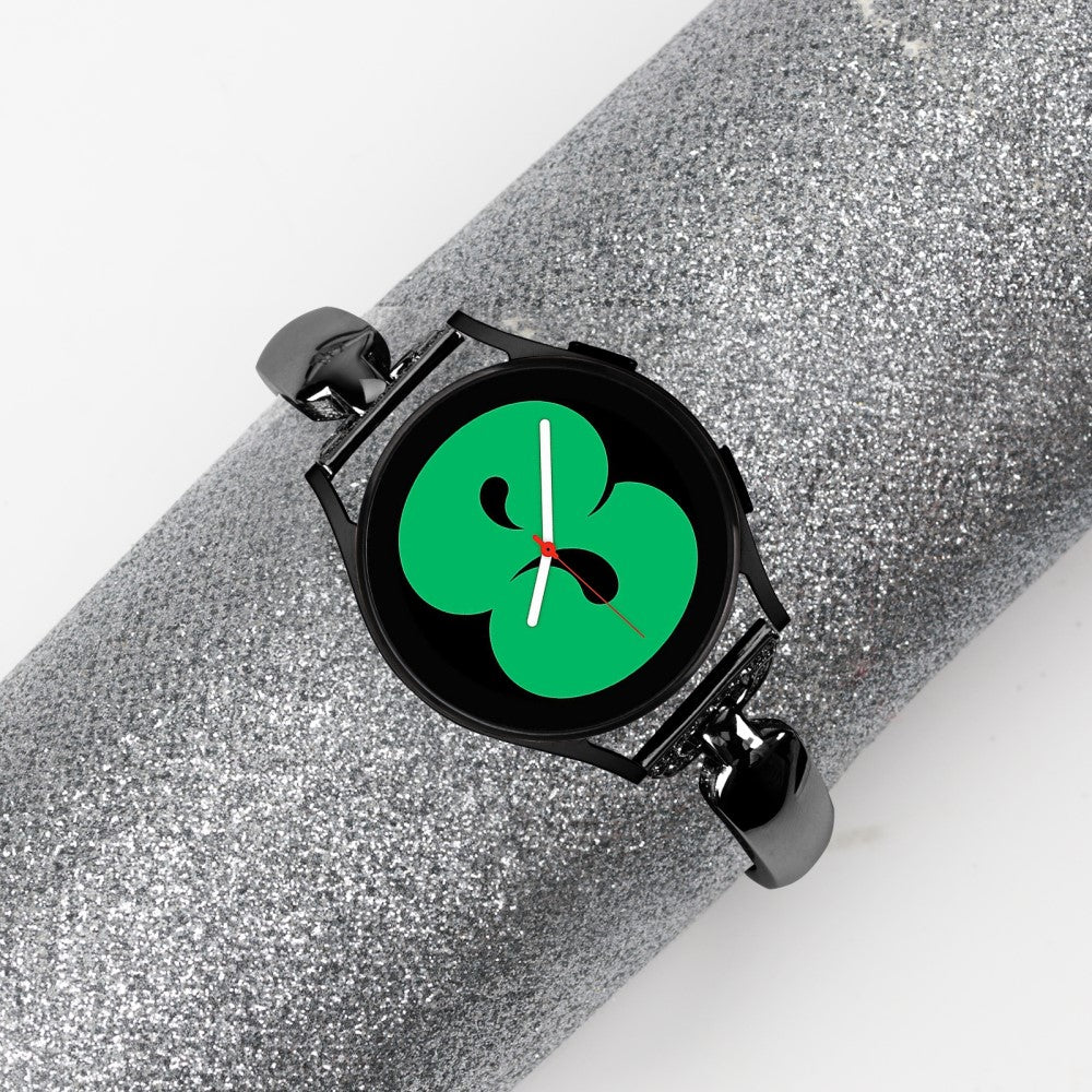 Solid Metal Og Rhinsten Universal Rem passer til Samsung Smartwatch - Sort#serie_1