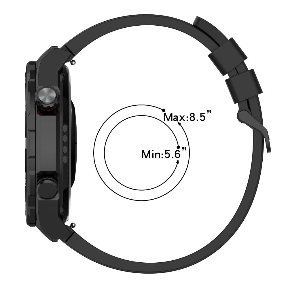 Superflot Metal Og Silikone Universal Rem passer til Smartwatch - Sort#serie_1