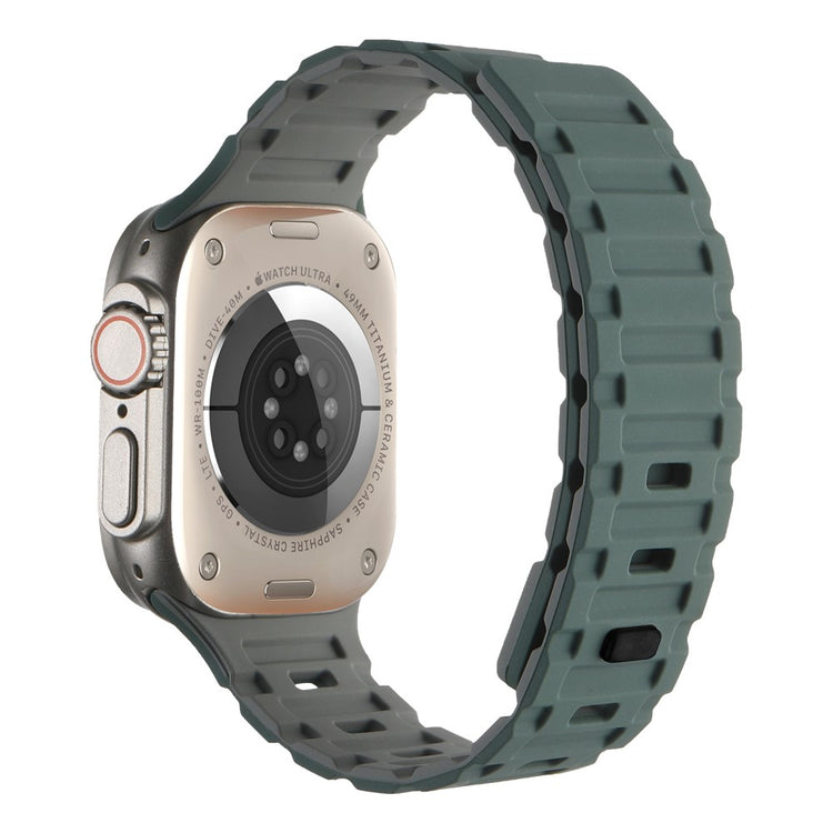 Meget Pænt Metal Og Silikone Universal Rem passer til Apple Smartwatch - Grøn#serie_16