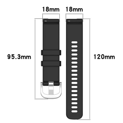 Huawei Watch GT 4 41mm / Garmin Venu 3S 18mm Watch Strap Liquid Silicone Wrist Band with Steel Buckle - Red#serie_3