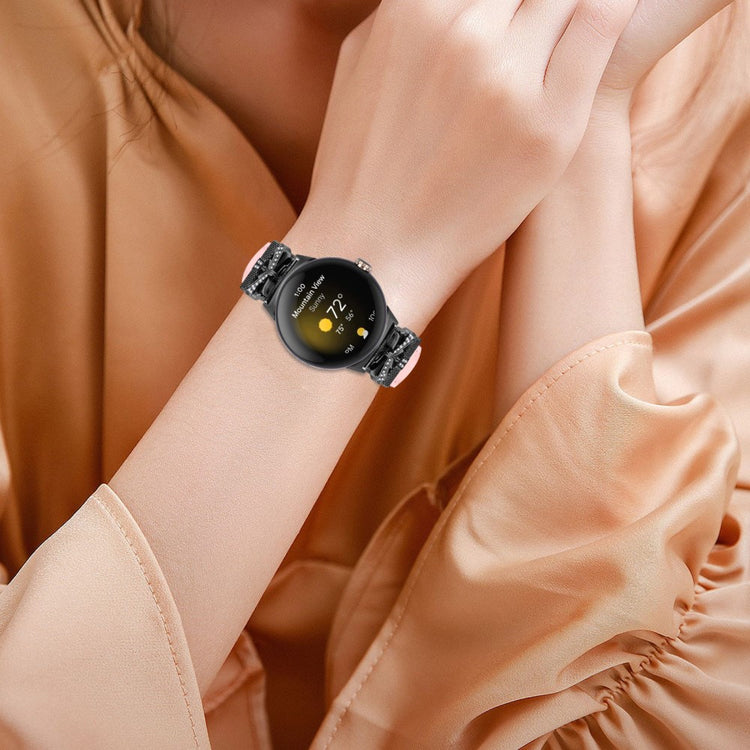 Kunstlæder Og Rhinsten Universal Rem passer til Google Pixel Watch 2 / Google Pixel Watch - Pink#serie_3