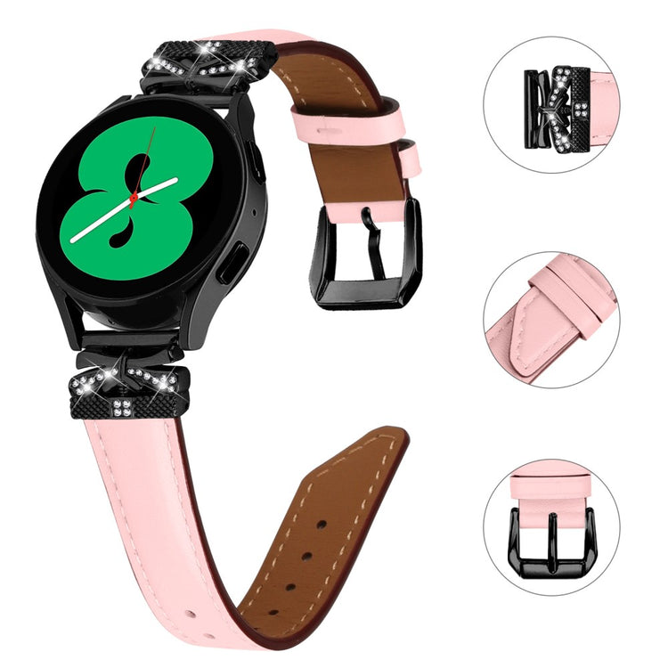 Fantastisk Kunstlæder Og Rhinsten Universal Rem passer til Smartwatch - Pink#serie_3