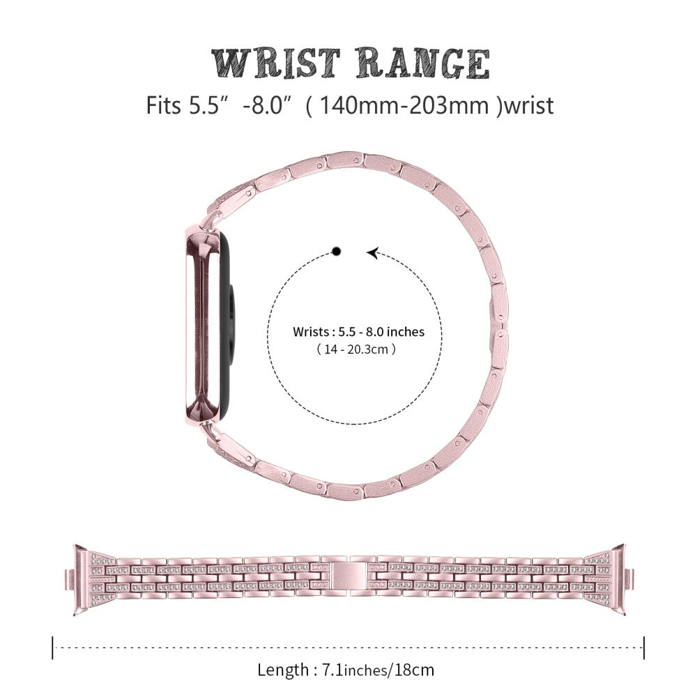 Vildt Holdbart Rhinsten Rem passer til Xiaomi Smart Band 8 Pro - Pink#serie_2