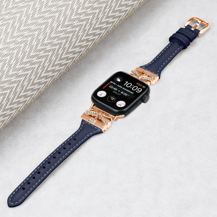 Stilfuld Kunstlæder Universal Rem passer til Apple Smartwatch - Blå#serie_1