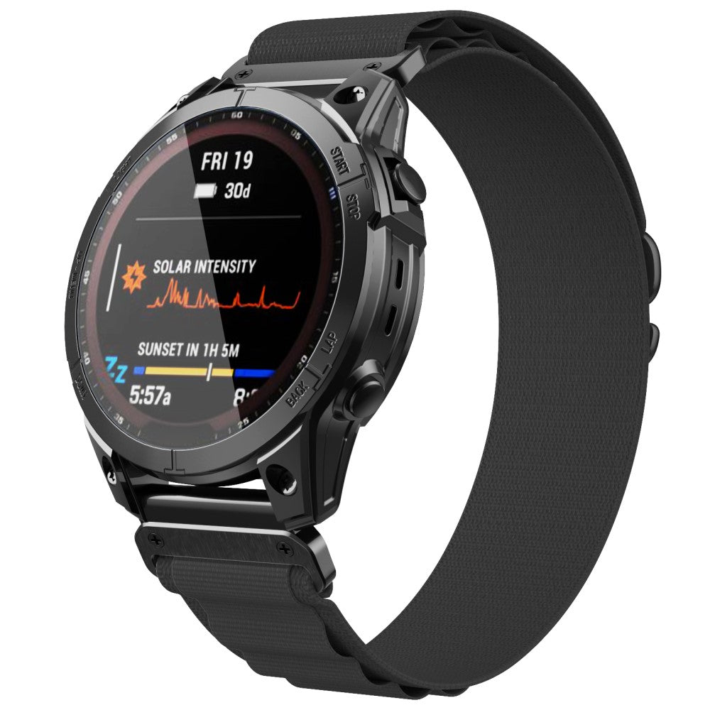 Stilren Nylon Universal Rem passer til Smartwatch - Sort#serie_1