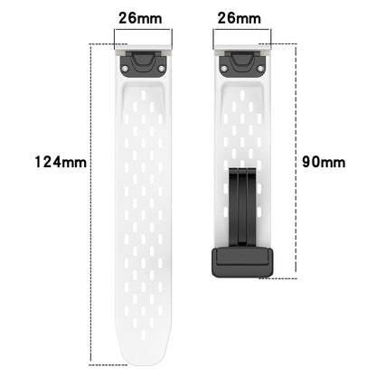 Garmin Tactix 7 Pro / Fenix 7X / Fenix 7X Solar Silicone Watch Strap 26mm Breathable Watch Band with Folding Buckle - Black#serie_1
