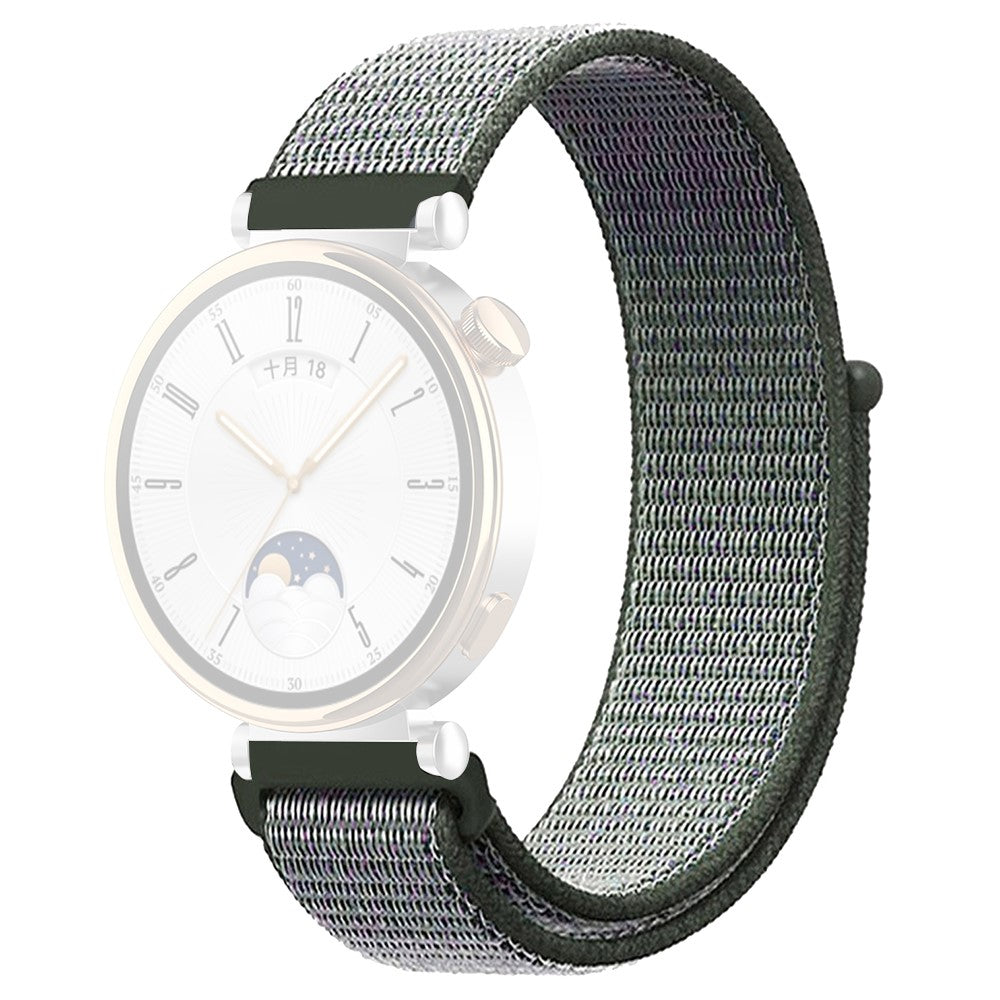 Huawei Watch GT 4 41mm / Garmin Venu 3S Watch Band 18mm Nylon Loop Adjustable Wrist Strap - Dark Olive#serie_3