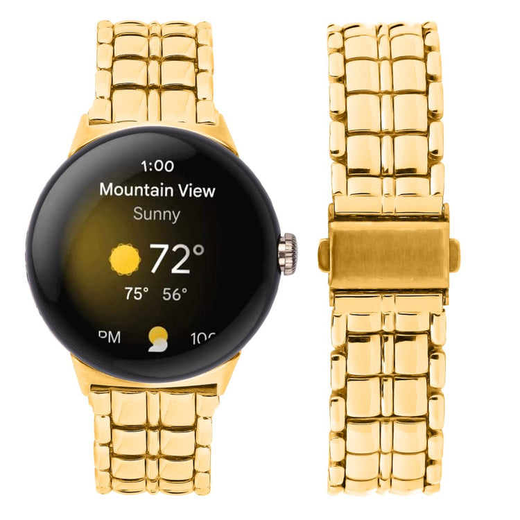 Metal Universal Rem passer til Google Pixel Watch / Google Pixel Watch 2 - Guld#serie_3