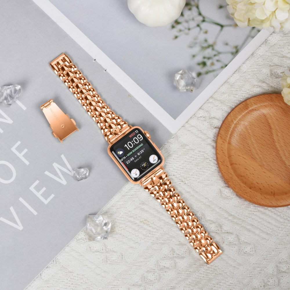 Helt Vildt Elegant Metal Universal Rem passer til Apple Smartwatch - Pink#serie_3