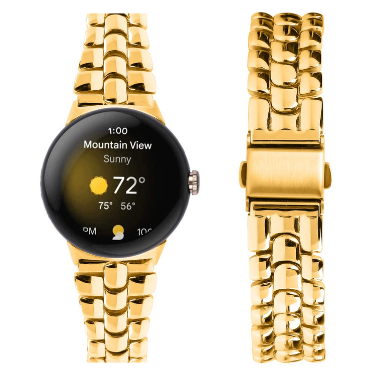 Metal Universal Rem passer til Google Pixel Watch / Google Pixel Watch 2 - Guld#serie_3