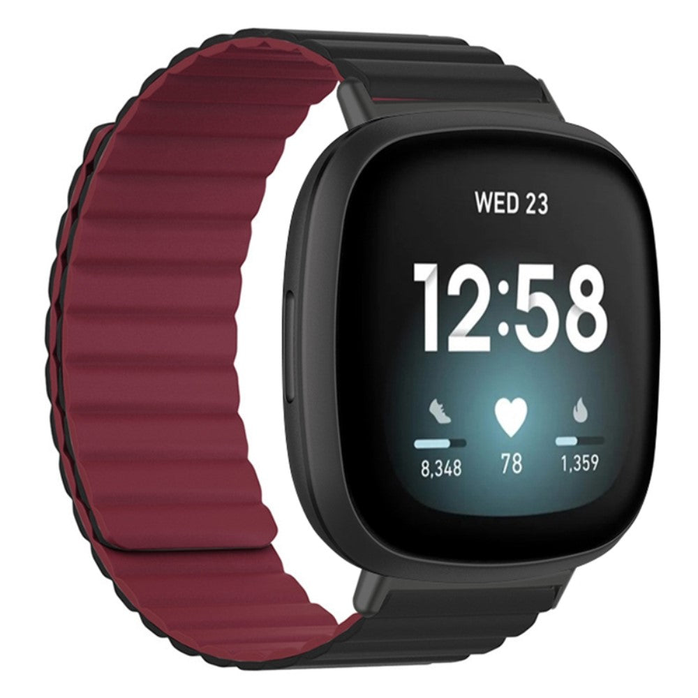 Super Sejt Silikone Universal Rem passer til Fitbit Smartwatch - Rød#serie_2