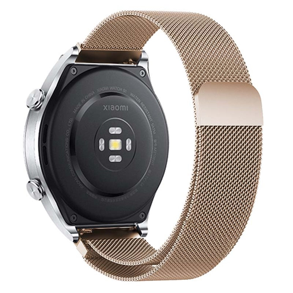 KALEBOL KLB-ML-001 Samsung Galaxy Watch3 45mm / Huawei Watch Ultimate Milanese Watch Strap 22mm Magnetic Metal Watch Band - Retro Gold#serie_2