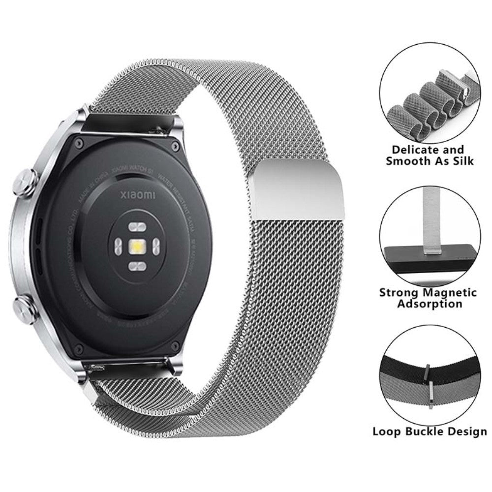 Meget Godt Metal Universal Rem passer til Smartwatch - Sort#serie_3
