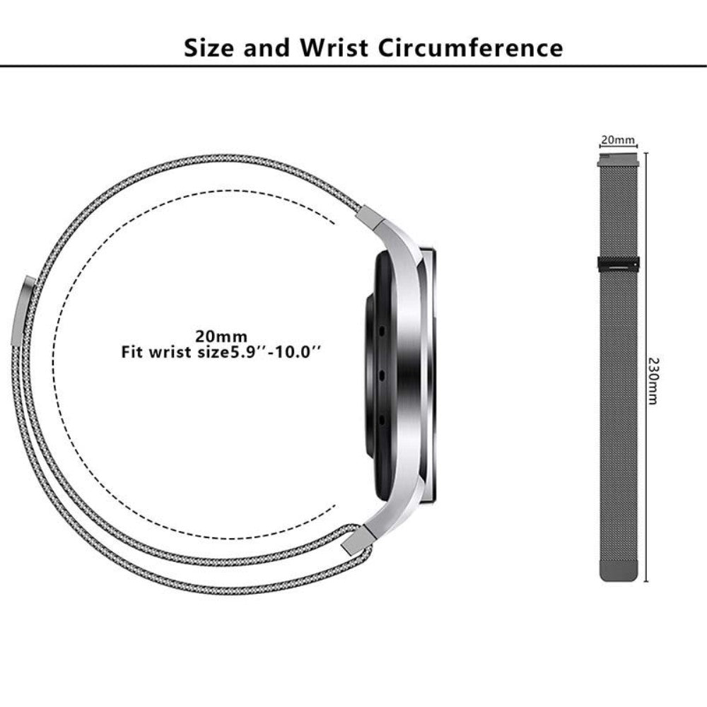 Meget Pænt Metal Universal Rem passer til Smartwatch - Sølv#serie_2
