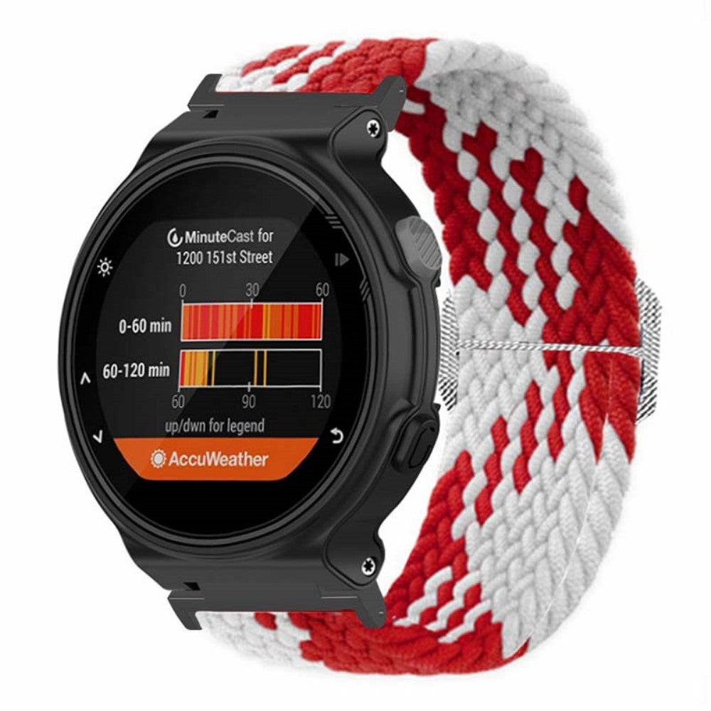 Fed Nylon Universal Rem passer til Garmin Smartwatch - Rød#serie_8