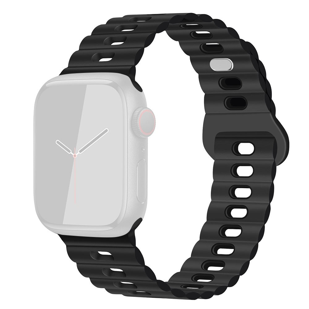 Mega Cool Silikone Universal Rem passer til Apple Smartwatch - Sort#serie_17