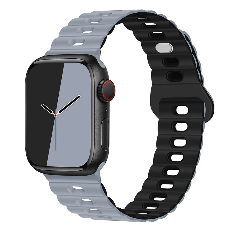 Rigtigt Sejt Silikone Universal Rem passer til Apple Smartwatch - Sølv#serie_24