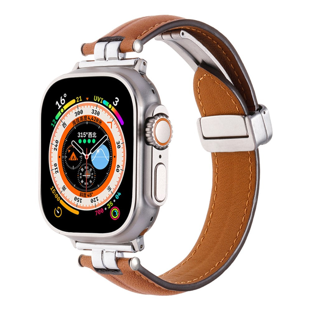 Super Fint Kunstlæder Universal Rem passer til Apple Smartwatch - Brun#serie_10