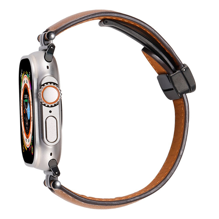 Apple Watch Series 49mm - 45mm - 44mm - 42mm Universal Watch Strap - Brown+Black Buckle Buckle#serie_3