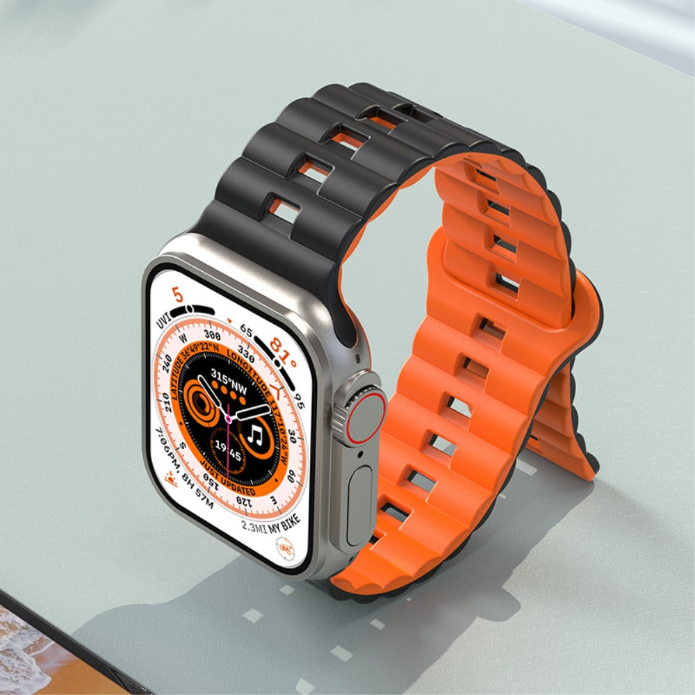 Apple Watch Series 49mm - 45mm - 44mm - 42mm Universal Flexible Band Watch Strap - Purple+Orange#serie_11