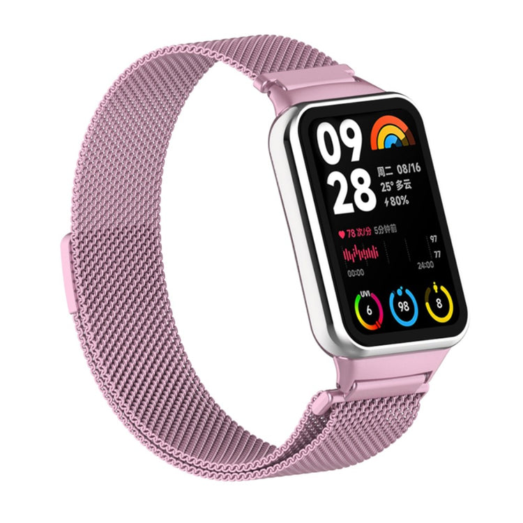 Meget Fint Metal Rem passer til Xiaomi Smart Band 8 Pro - Pink#serie_11