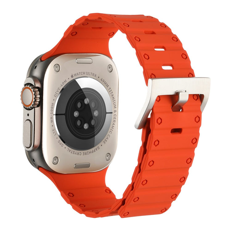 Rigtigt Pænt Silikone Universal Rem passer til Apple Smartwatch - Orange#serie_4