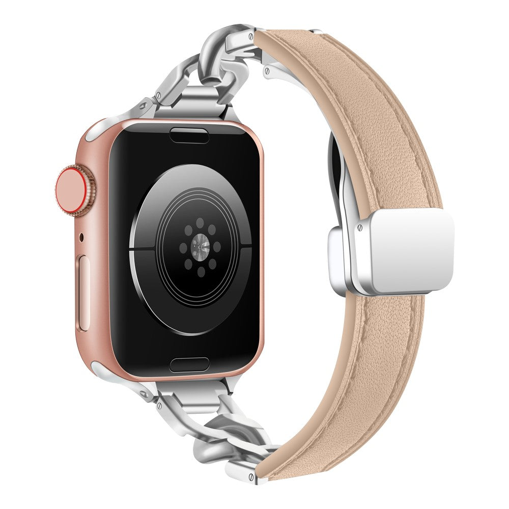 Kønt Ægte Læder Universal Rem passer til Apple Smartwatch - Brun#serie_5