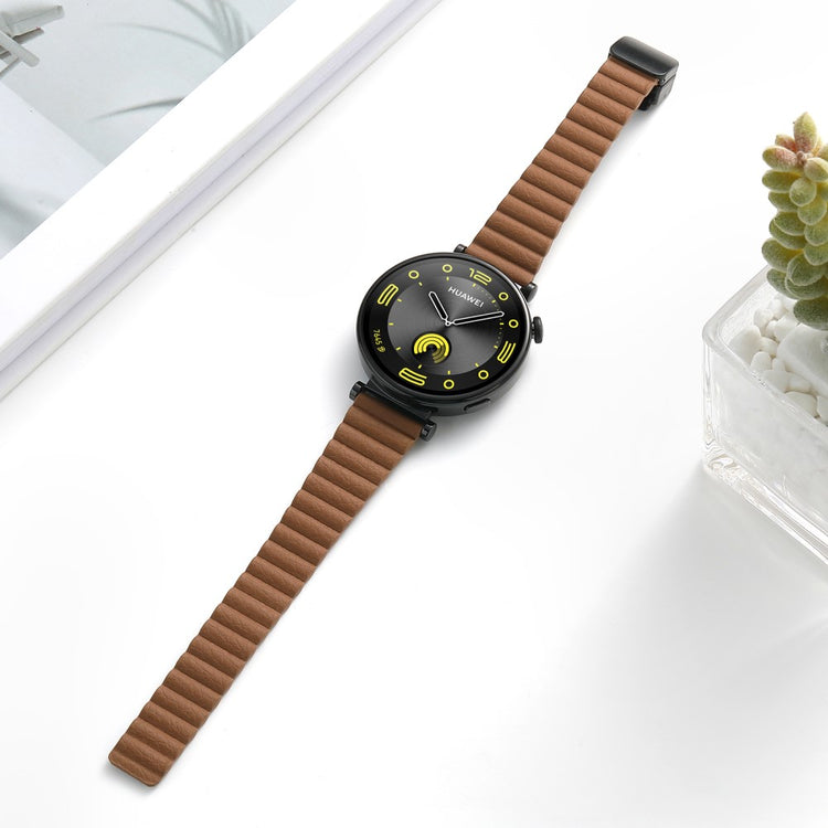 Super Elegant Ægte Læder Universal Rem passer til Smartwatch - Brun#serie_9