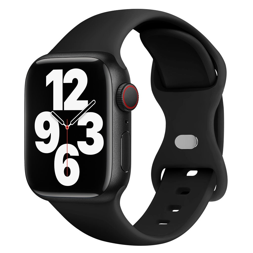 Meget Godt Silikone Universal Rem passer til Apple Smartwatch - Sort#serie_6