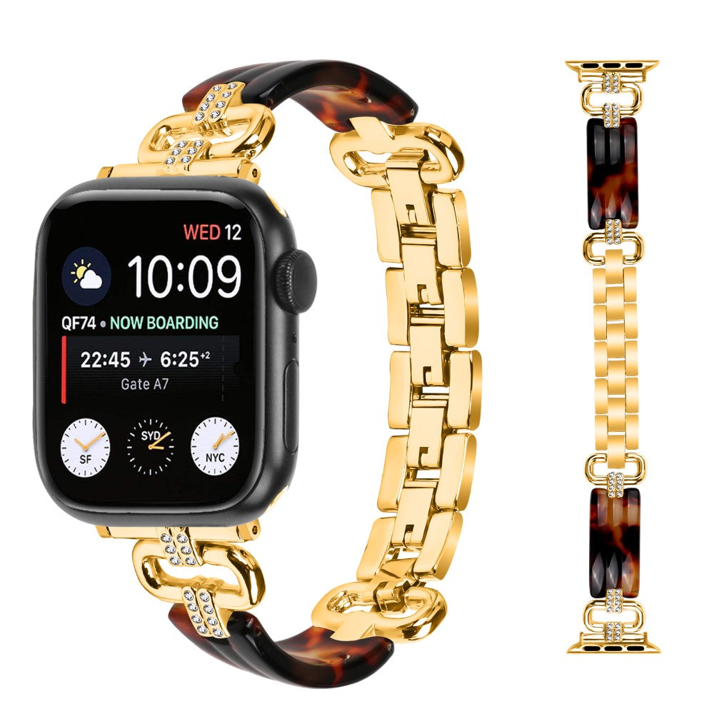 Metal, Plastik Og Rhinsten Universal Rem passer til Apple Smartwatch - Guld#serie_2