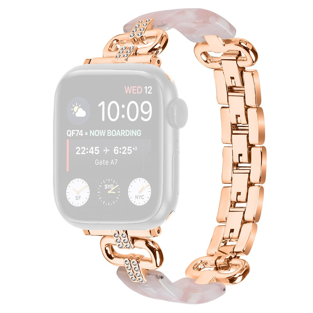 Metal, Plastik Og Rhinsten Universal Rem passer til Apple Smartwatch - Pink#serie_4