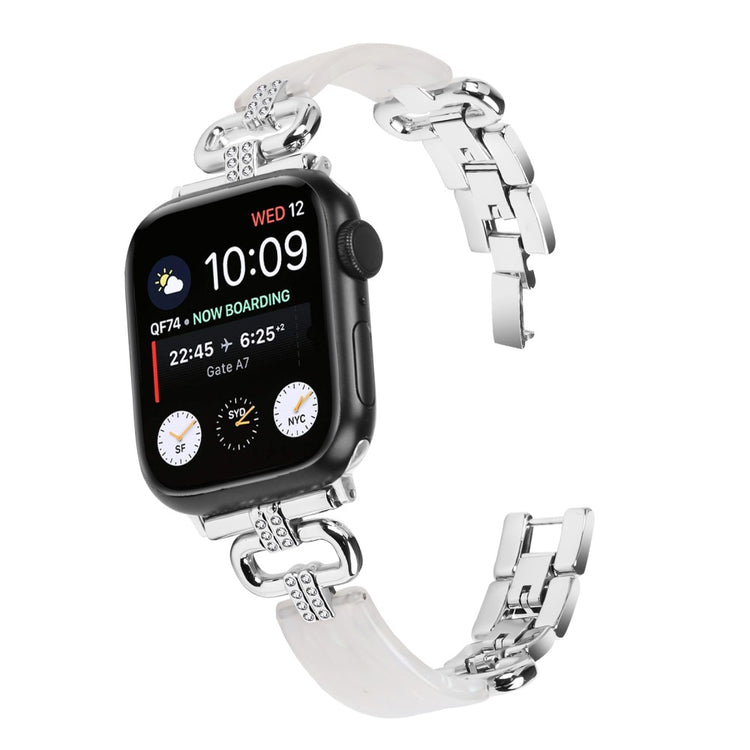 Metal, Plastik Og Rhinsten Universal Rem passer til Apple Smartwatch - Sølv#serie_6