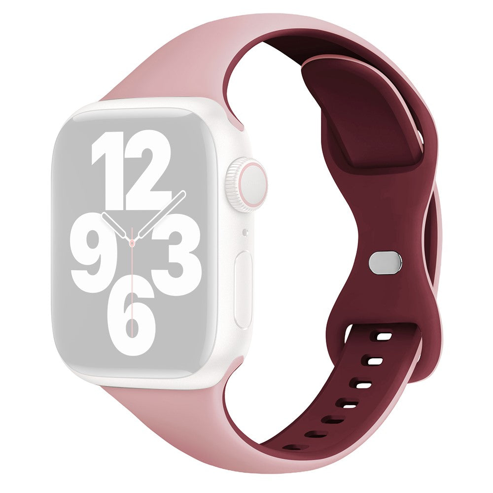 Rigtigt Fint Silikone Universal Rem passer til Apple Smartwatch - Pink#serie_3