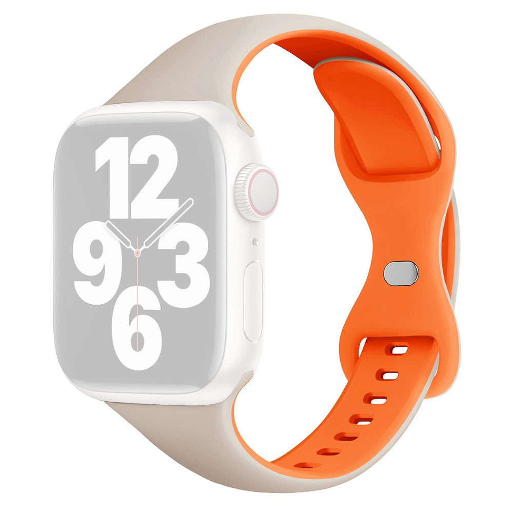 Rigtigt Fint Silikone Universal Rem passer til Apple Smartwatch - Orange#serie_24