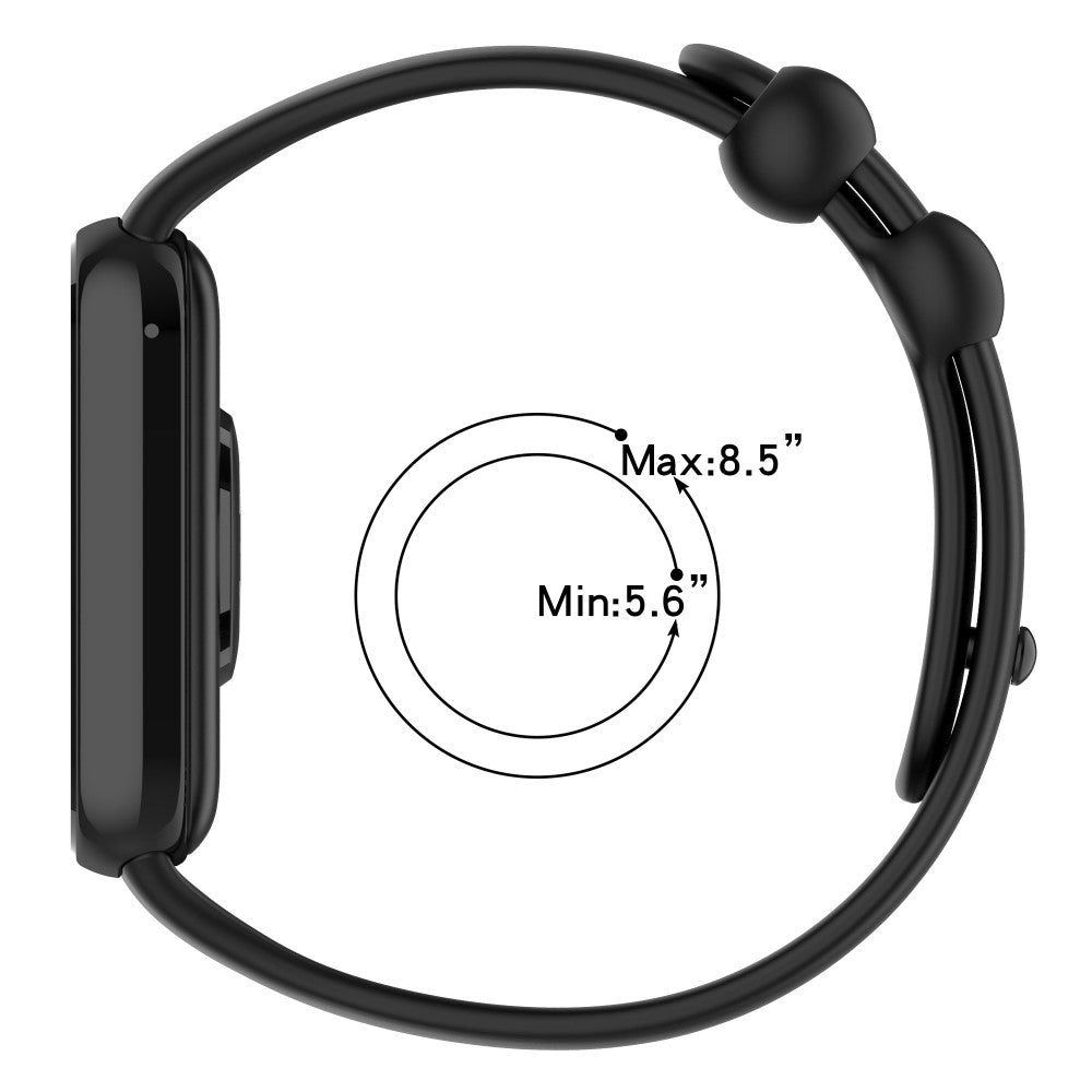 Silikone Universal Rem passer til Xiaomi Smart Band 8 Pro / Xiaomi Redmi Watch 4 - Sort#serie_1