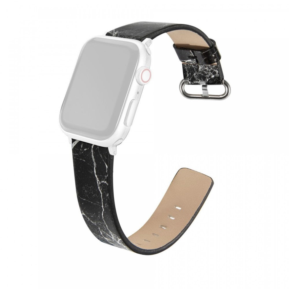 Komfortabel Kunstlæder Universal Rem passer til Apple Smartwatch - Sort#serie_3