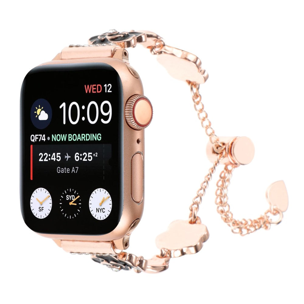 Udsøgt Metal Og Sten Universal Rem passer til Apple Smartwatch - Pink#serie_4