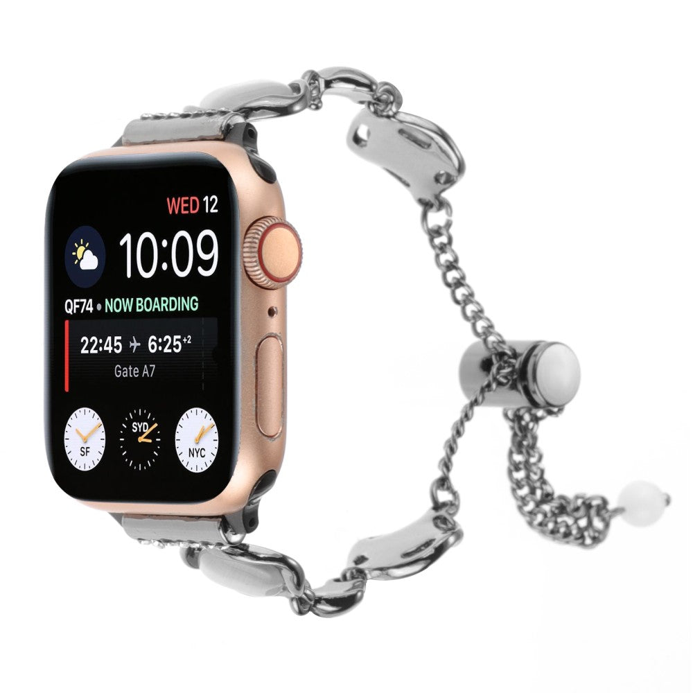 Yndigt Metal Og Sten Universal Rem passer til Apple Smartwatch - Sort#serie_1