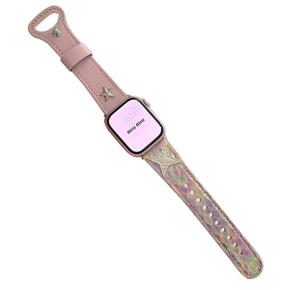 Super Elegant Kunstlæder Universal Rem passer til Apple Smartwatch - Pink#serie_4