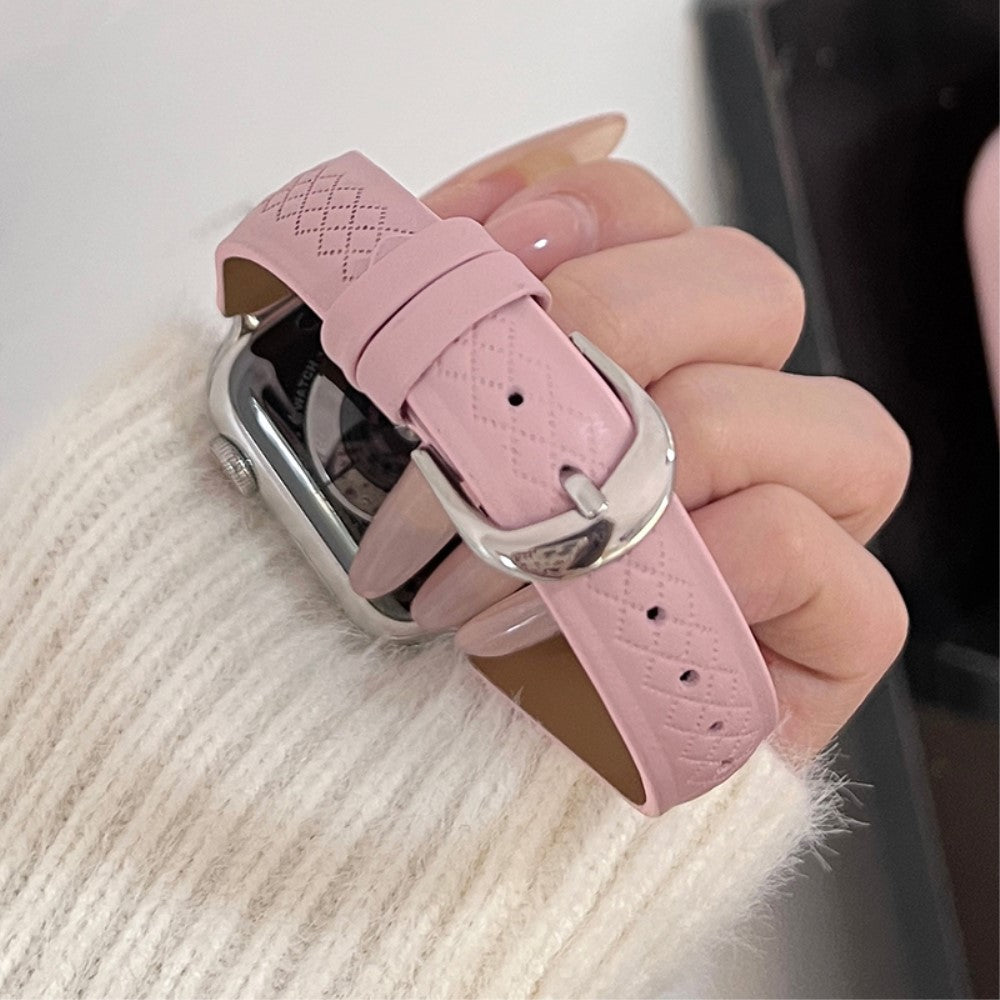 Helt Vildt Fint Ægte Læder Universal Rem passer til Apple Smartwatch - Pink#serie_5