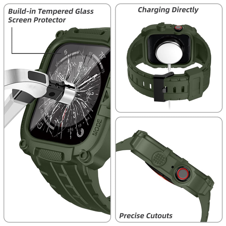 Mega Kønt Silikone Universal Rem passer til Apple Smartwatch - Grøn#serie_3