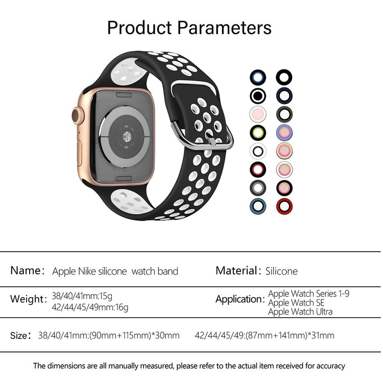 Rigtigt Sejt Silikone Universal Rem passer til Apple Smartwatch - Hvid#serie_3