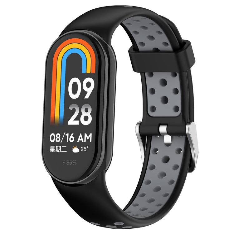 Fremragende Silikone Rem passer til Xiaomi Smart Band 8 - Sort#serie_3