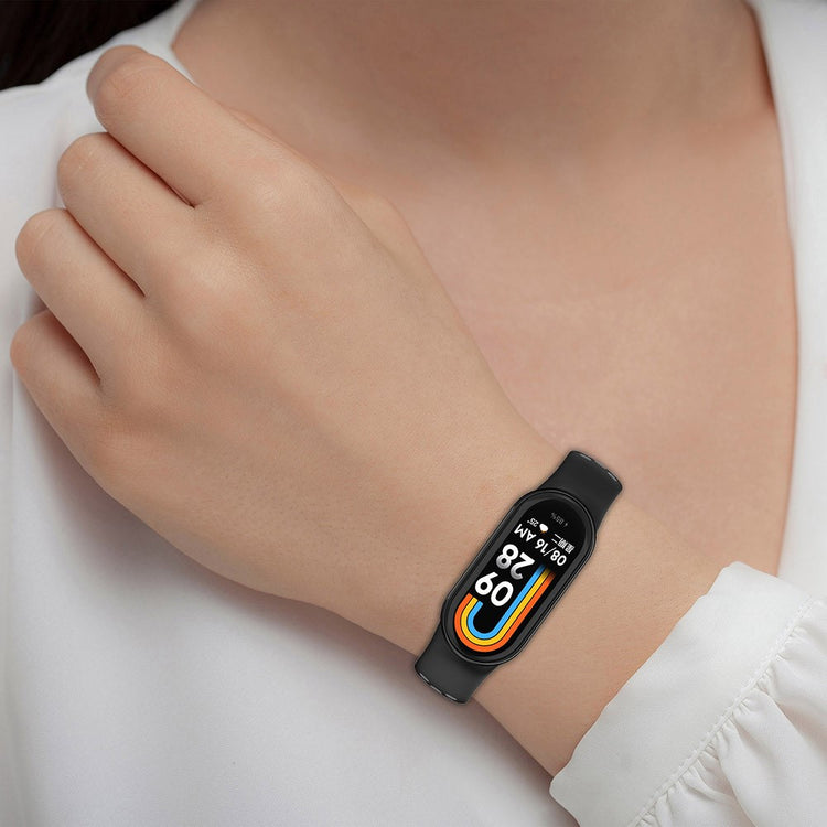 Fremragende Silikone Rem passer til Xiaomi Smart Band 8 - Sort#serie_3