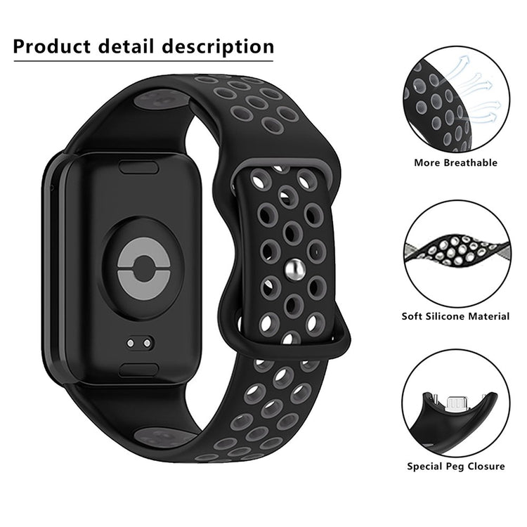 Silikone Universal Rem passer til Xiaomi Smart Band 8 Pro / Xiaomi Redmi Watch 4 - Hvid#serie_3