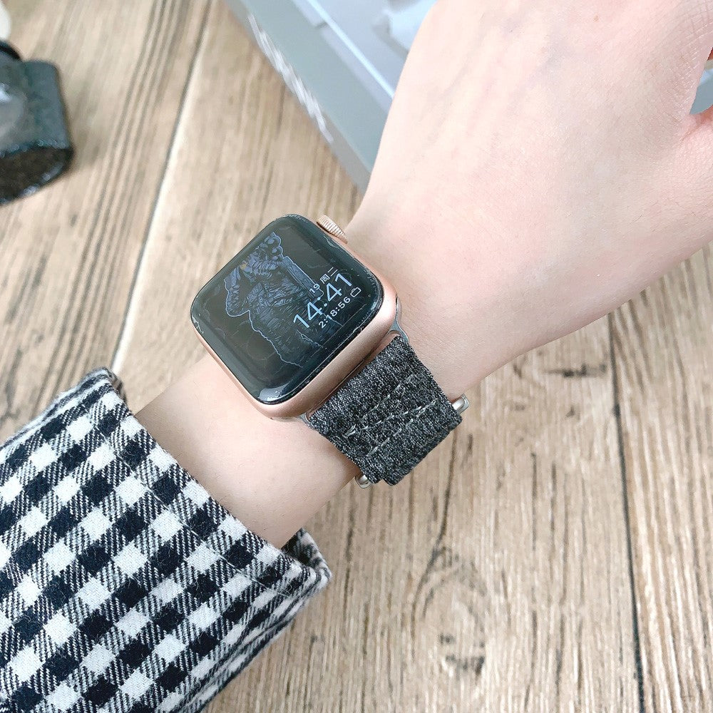 Super Pænt Nylon Universal Rem passer til Apple Smartwatch - Sølv#serie_2