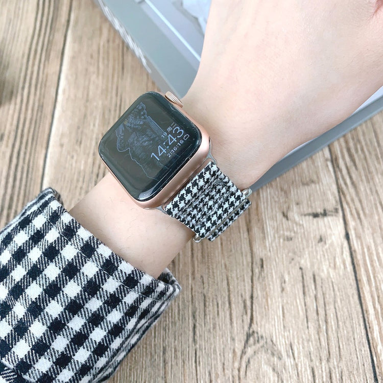 Super Pænt Nylon Universal Rem passer til Apple Smartwatch - Sort#serie_5