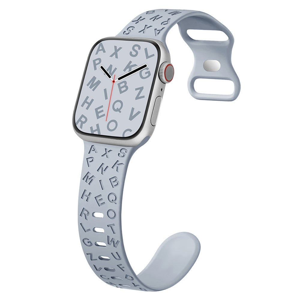 Super Elegant Silikone Universal Rem passer til Apple Smartwatch - Sølv#serie_14