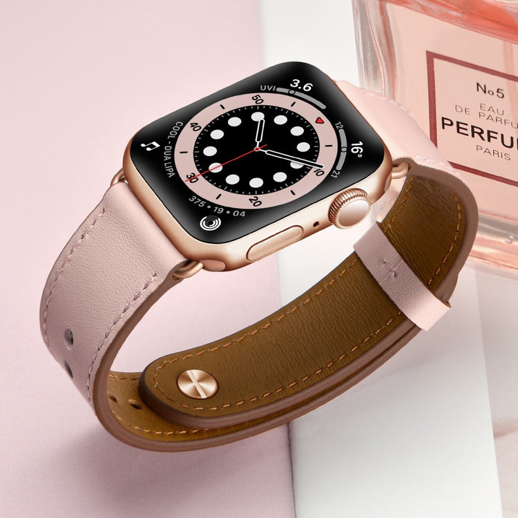 Super Fed Ægte Læder Universal Rem passer til Apple Smartwatch - Pink#serie_2