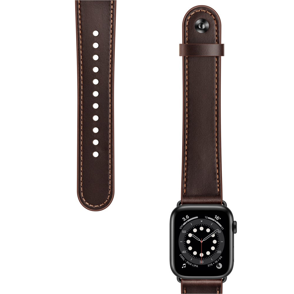 Apple Watch Series 49mm - 45mm - 44mm - 42mm Universal Watch Band Strap - Dark Brown+Smooth Texture#serie_8